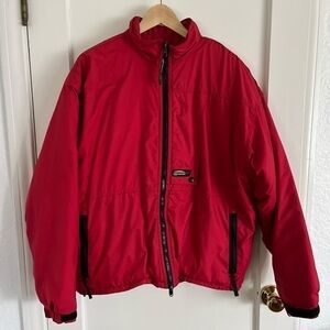 VINTAGE Synthetic Down Red Zip Coat Made in Canada Men’s Large Primaloft Jacket